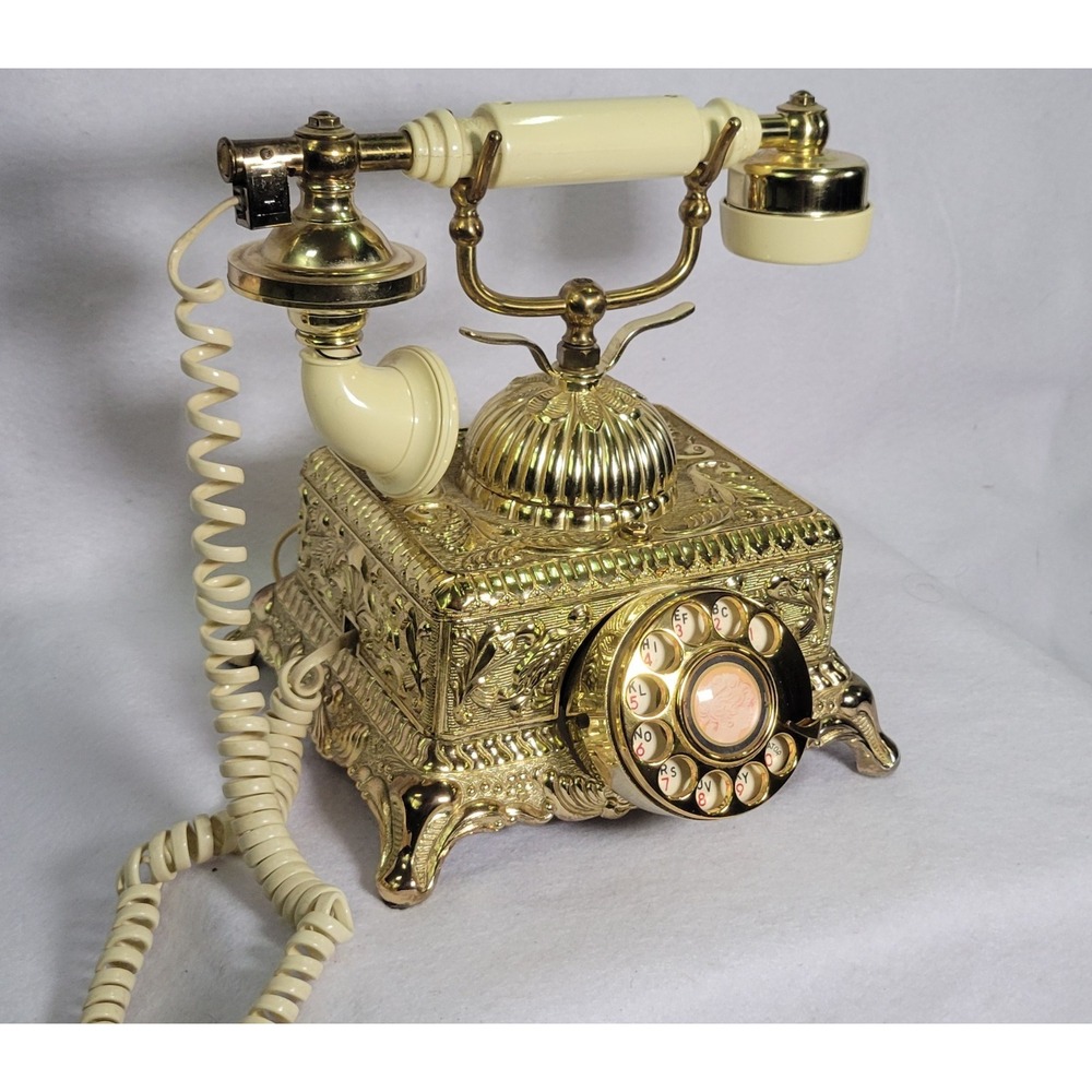 Vintage RadioShack Imperial Classic Rotary Telephone Gold Tone Korea 43-323B